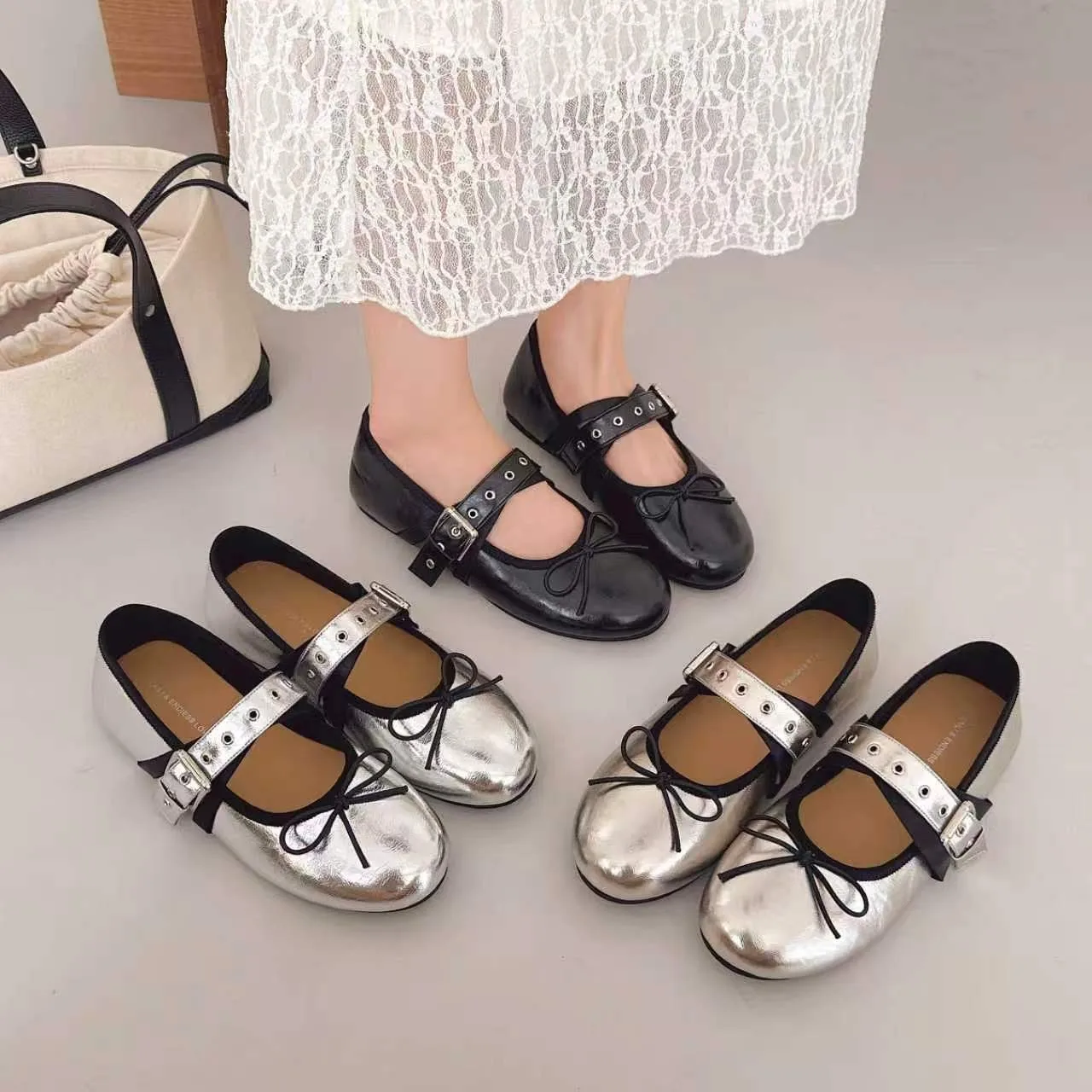 Women's Low-Cut Flats 2026 Summer New Genuine Leather Soft Sole Lightweight Comfortable Mary Jane Shoes