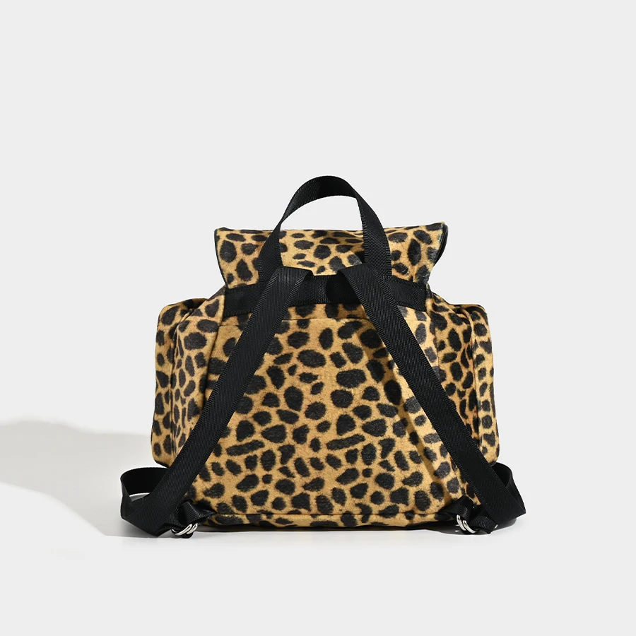 Casual Tote Bags For Women Luxury Designer Handbags And Purses 2024 New In Faux Suede Leopard Decoration Large Capacity Backpack