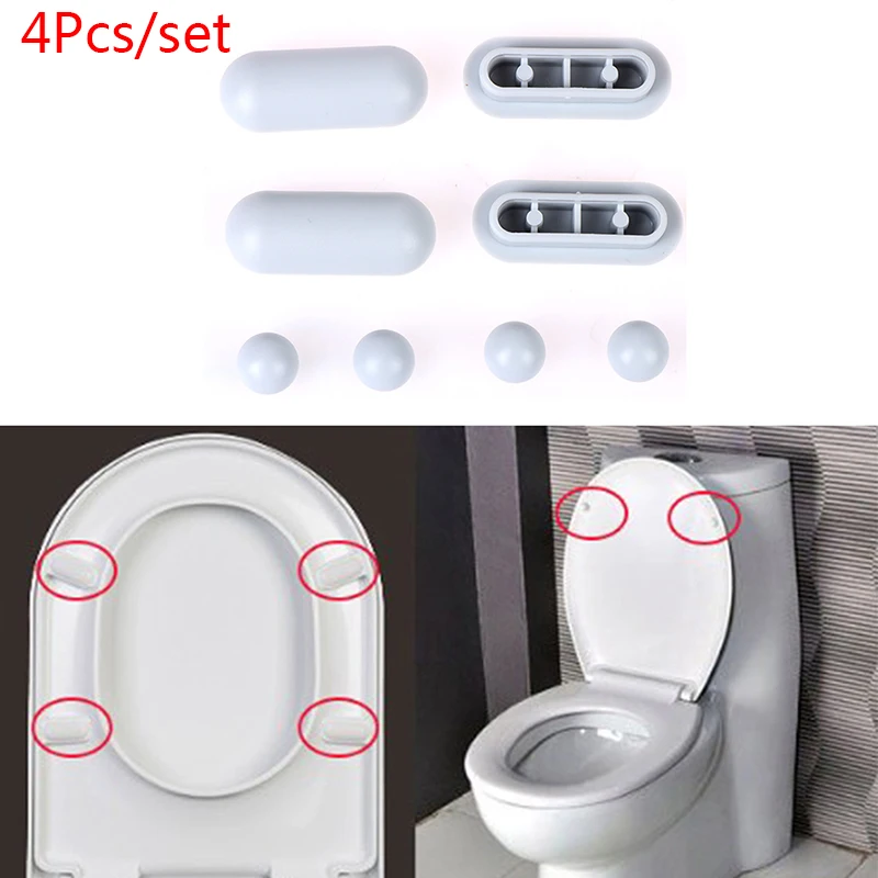 4Pcs Toilet Lid Cushion Brand New Toilet Seat Cushion Rubber Pad Buffers Pack White Stop Bumper Universal Type Shock Absorber