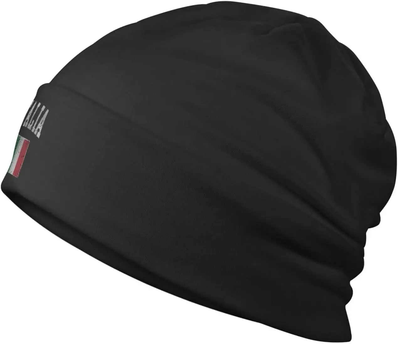 Funny-Italia-Italian-Italy-Flag Gifts for Women Men Black Slouchy Beanie Hats Chemo Caps for Women and Men Hedging Hat 3