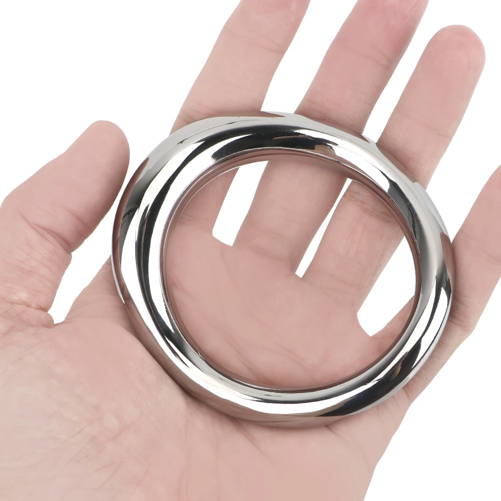 Cock Ring Erotic Delay Ejaculation Metal Scrotum Stretcher Sex Toys for Men Penis Bondage Lock Stainless Steel