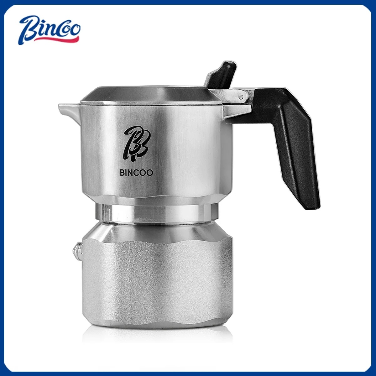Bincoo Three Valve Moka Pot 316 Stainless Steel Body Coffee Mocha Pot Household Italian Espresso Coffee Pot Barista Accessories