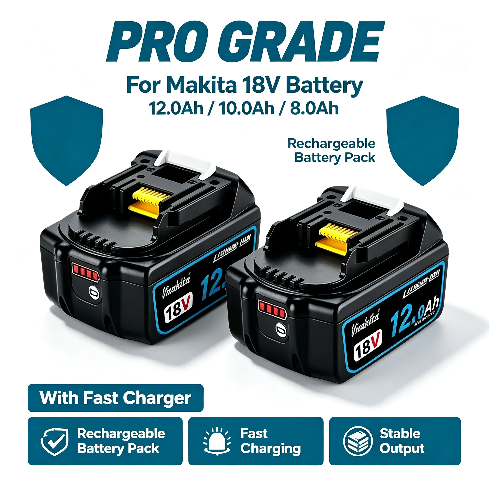 For Makita 18V Battery,8/10/12ah Rechargeable Battery For Makita BL1850\BL1860\BL1840 Power Tool,With large capacity&Charger