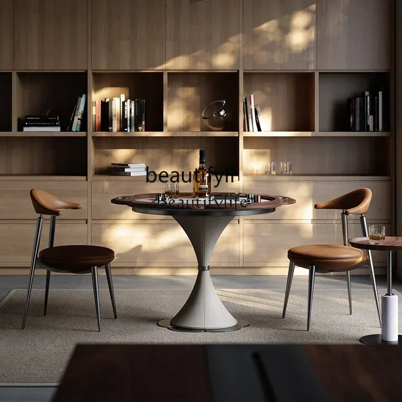 newWalnut poker table, villa furniture matching entertainment room special chess and card entertainment tabless - Image 4