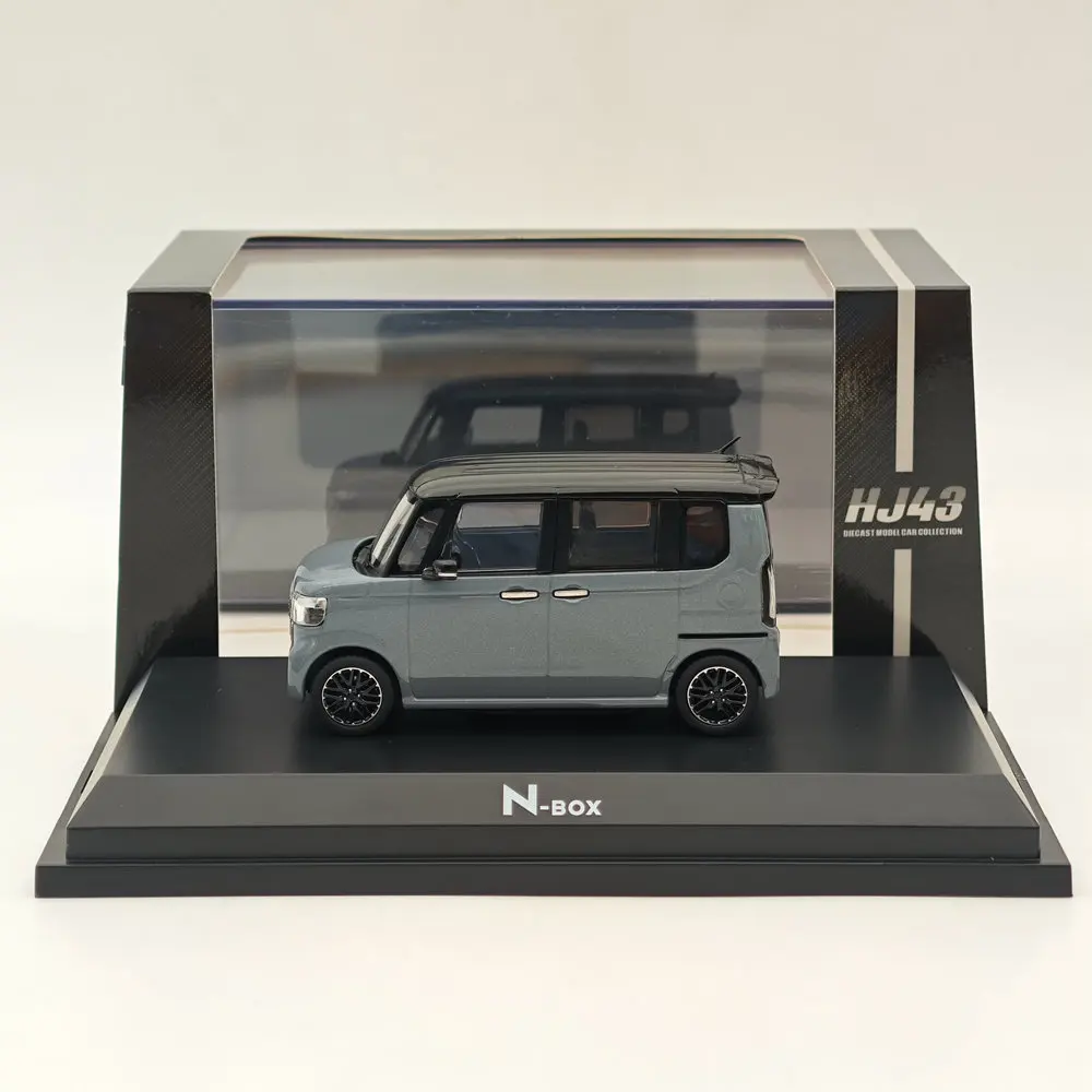 Hobby Japan 1/43 N-BOX Custom Slate Grey Pearl & Black Diecast Model Car Limited Collection Auto Toys Gift HJ431006GP