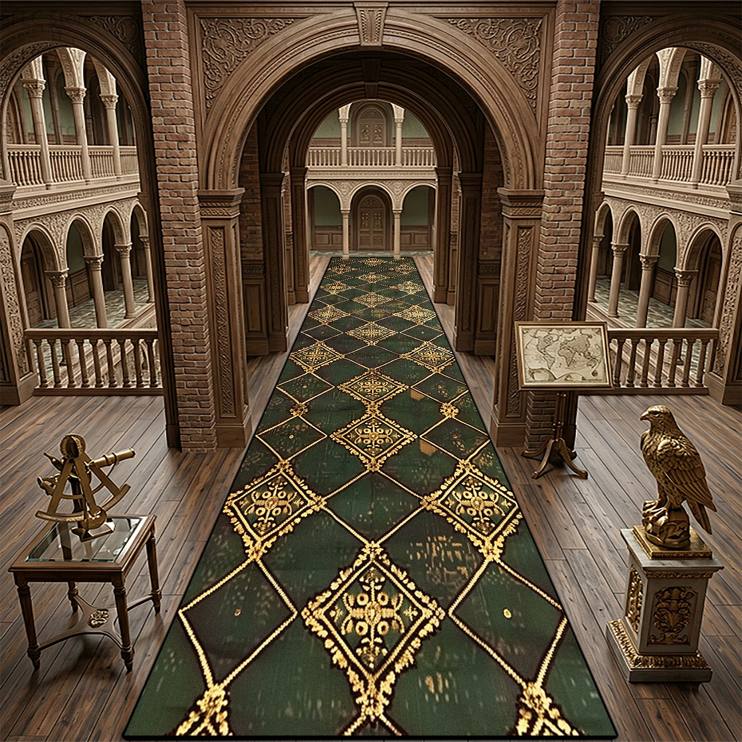 Castle Vintage Style Soft Long Corridor Carpet Decoration Stairs Doorway Washable Floor Mats Non-slip Lint-free Long Runner Rug