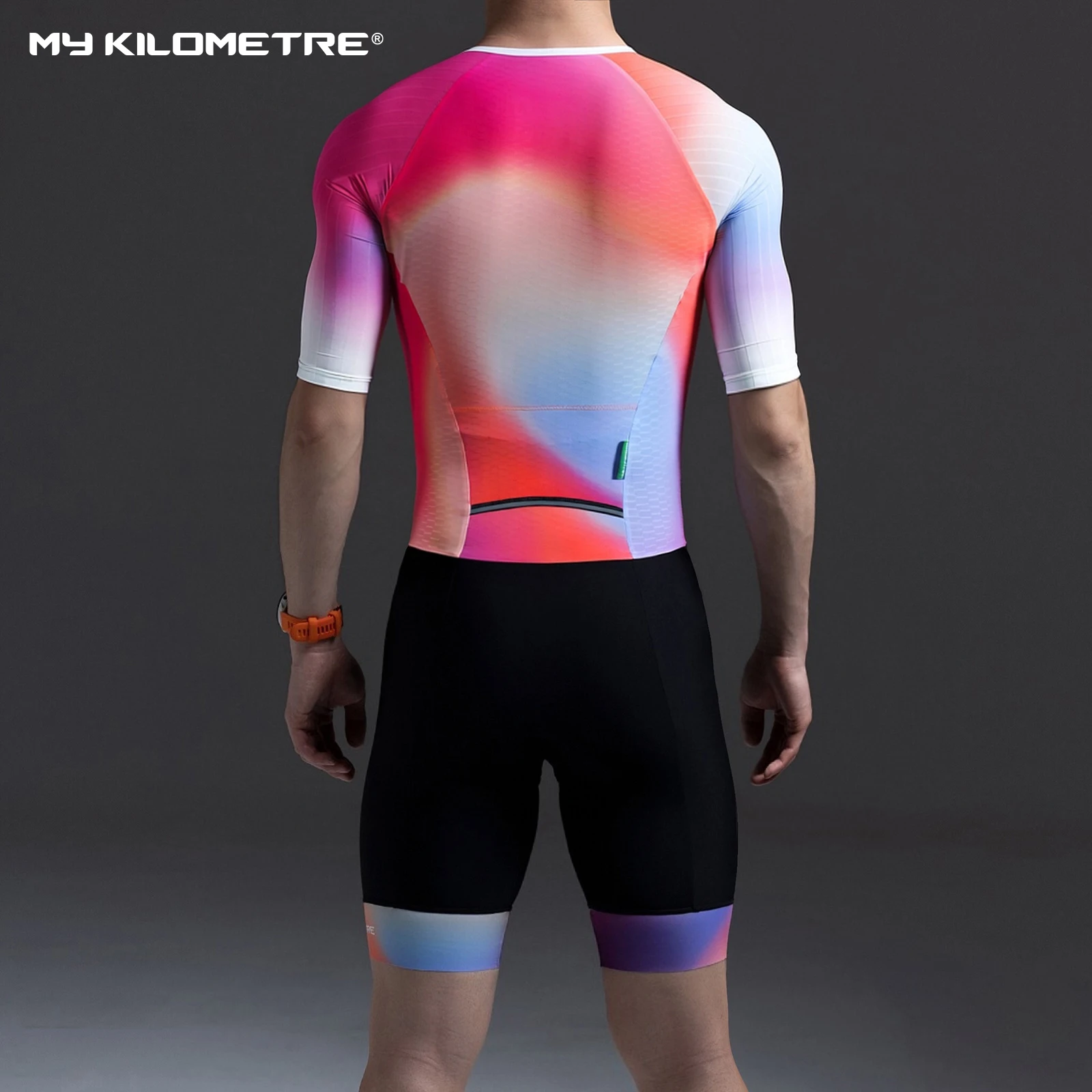 Triathlon Suit for Men Quick Dry Lightweight One Piece Short Sleeved - Aerobic Compression Wear for Triathlete, Swimming Cycling