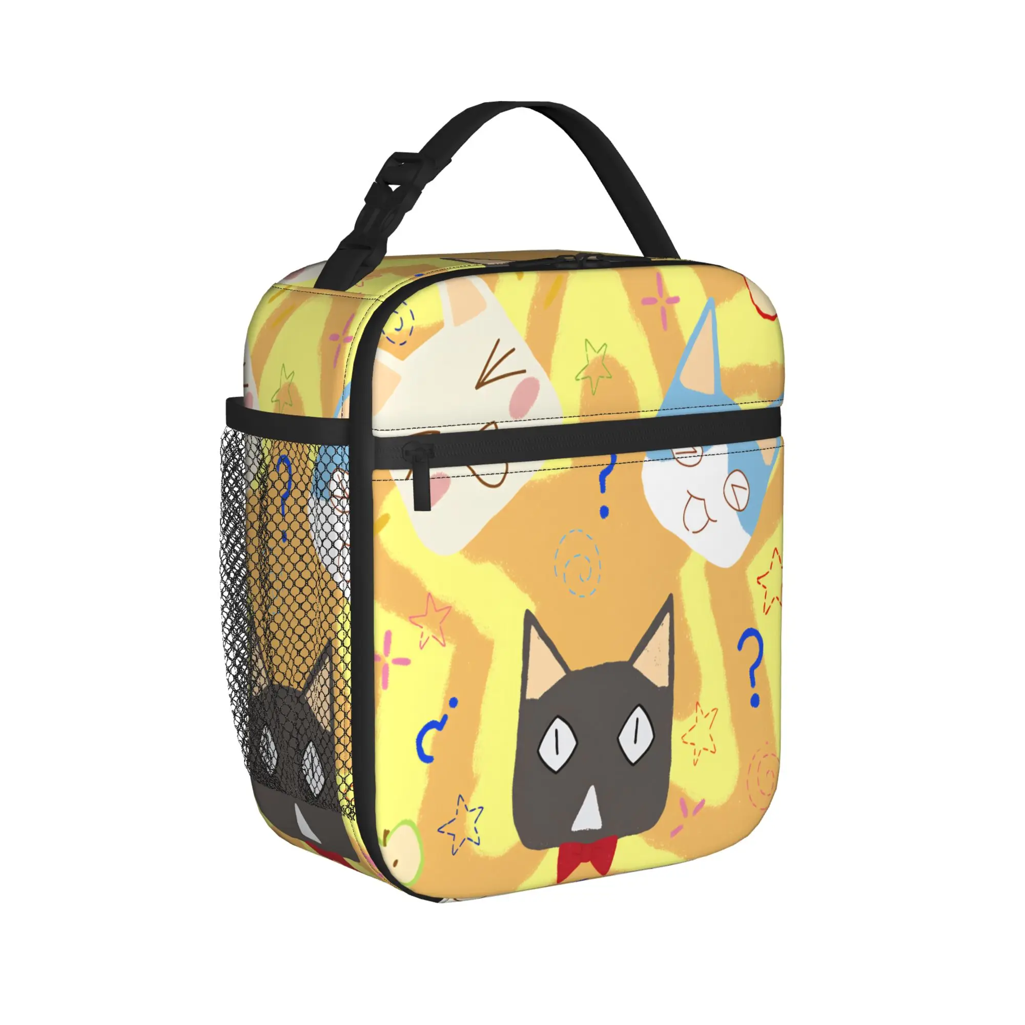Toro Inoue Cat Lunch Bag  Travel Lunch Box For Men Fun Graphic Thermal Tote Handbags Oxford Portable Cooler Bag