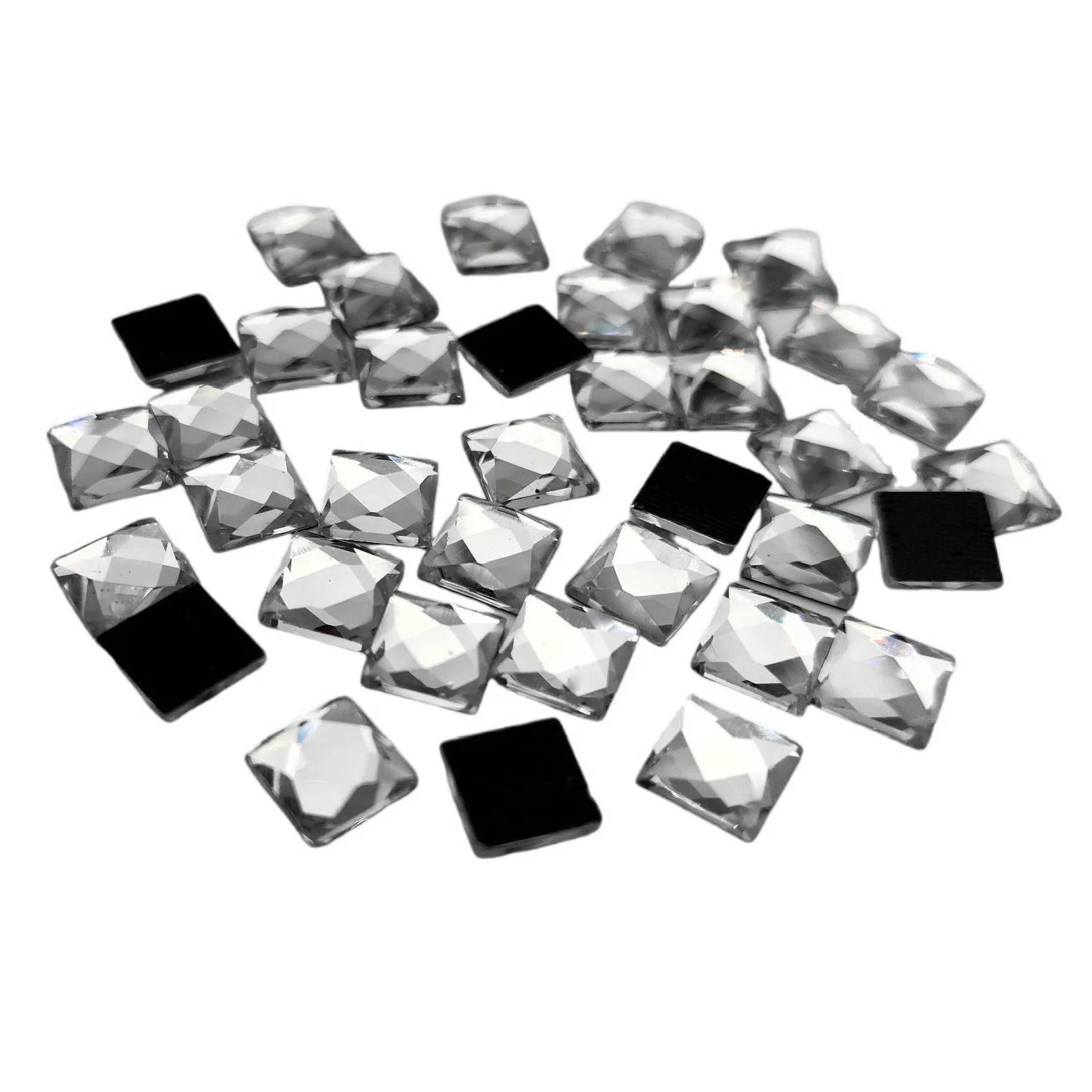 Quadratische/rechteckige Glas-Hotfix-Strasssteine, flache Rückseite zum Aufbügeln, klare Kristalle, Strass DMC Hot Fix für DIY-Kleidung – Detail 4