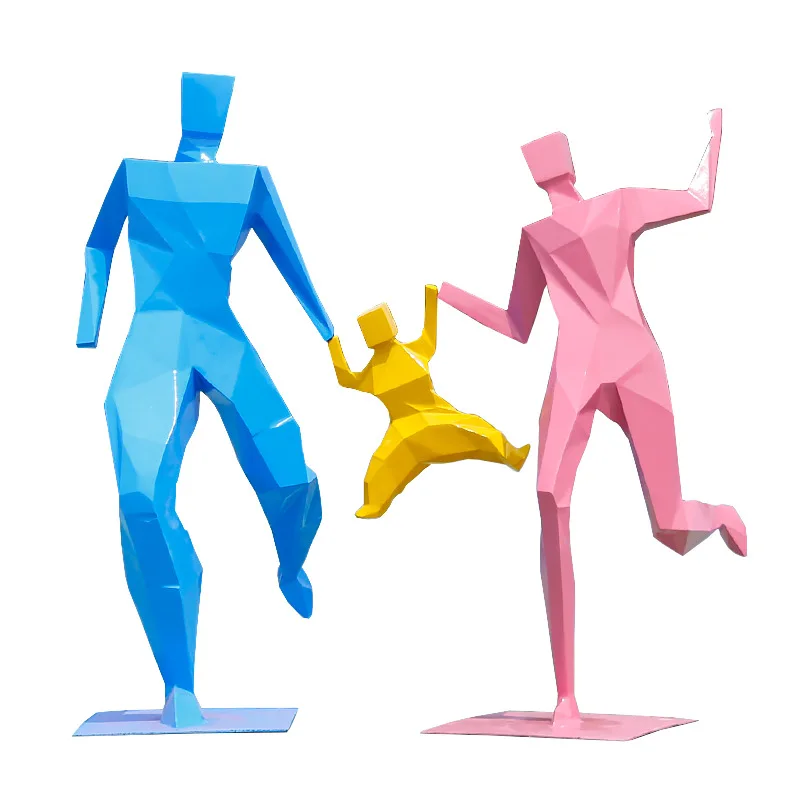 FRP Modern, abstrakte Figuren mit Kunstbewegung, Skulpturornamente, Rasen im Freien