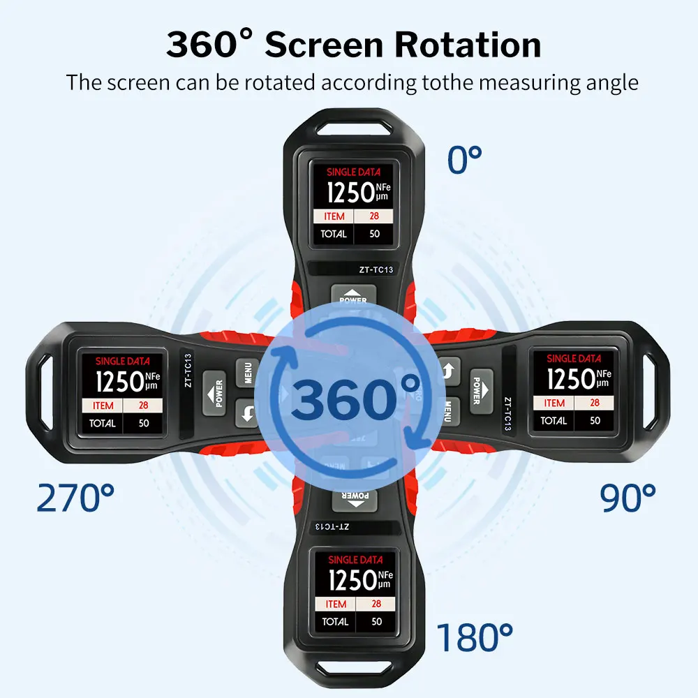 Medidor de espessura 0-1250um fe/nfe do revestimento do automóvel de deewaz para a ferramenta de medição do medidor do verificador da pintura do carro