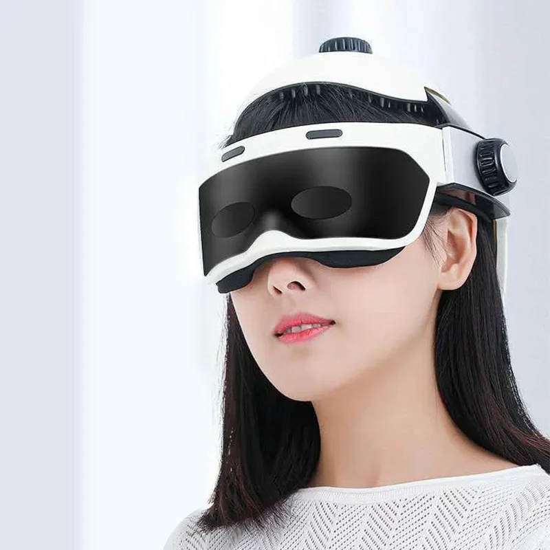Hot Seller Leading Automatic Air Pressure Head Massage Helmet Dual Vibrating Electric Head Massager with Remote Control fast shi