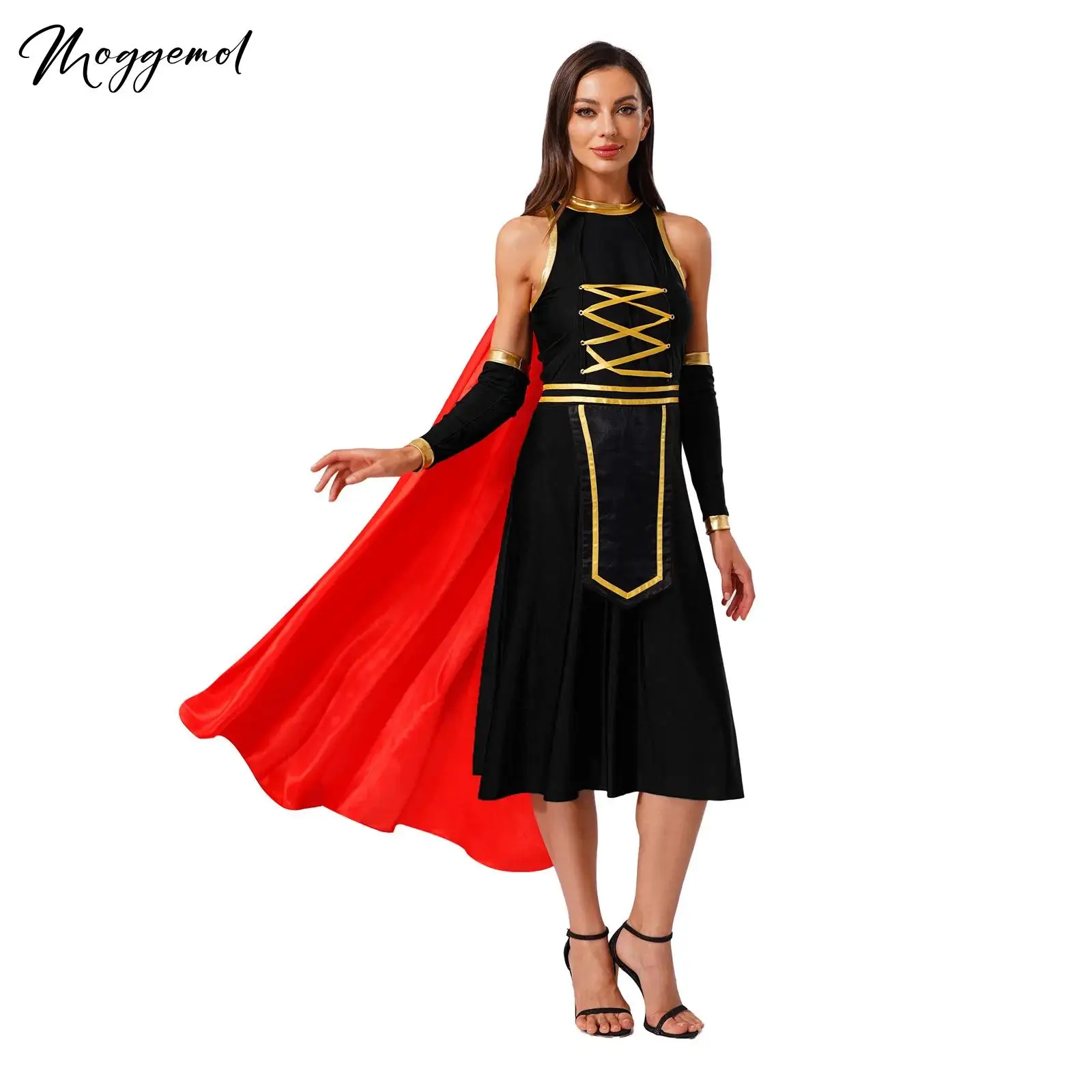 

Womens Ancient Greek Roman Princess Medieval Warrior Xena Cosplay Fancy Dress Halloween Dress Spartan Gladiator Soldier Costume