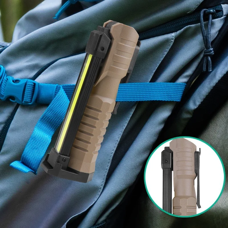 Folding COB XPE LED Handheld Flashlight Red SOS Strobe USB Rechargeable Waterproof Work Light Magnet Car Inspection Lamp