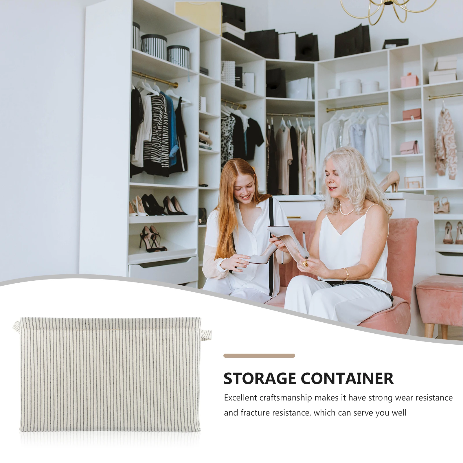 صندوق تخزين قابل للطي من القطن والكتان الريفي، آمن ولطيف وسهل التنظيف لمفاتيح المكياج DIY