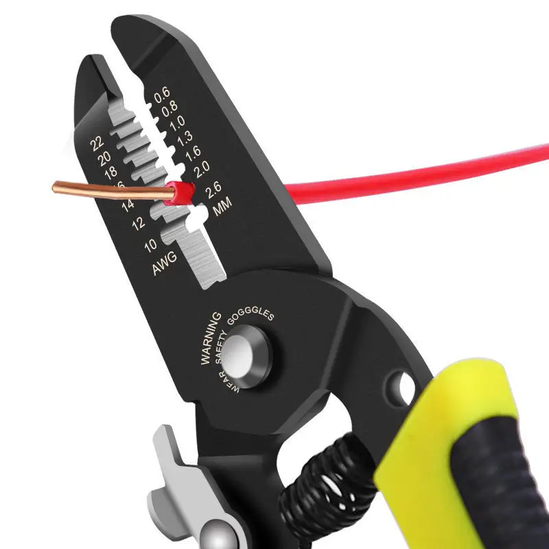 180mm Stripping Crimping Pliers Wire Stripper Multi Functional Ring Crimpper Electrician Peeling Network Cable Stripper Tools