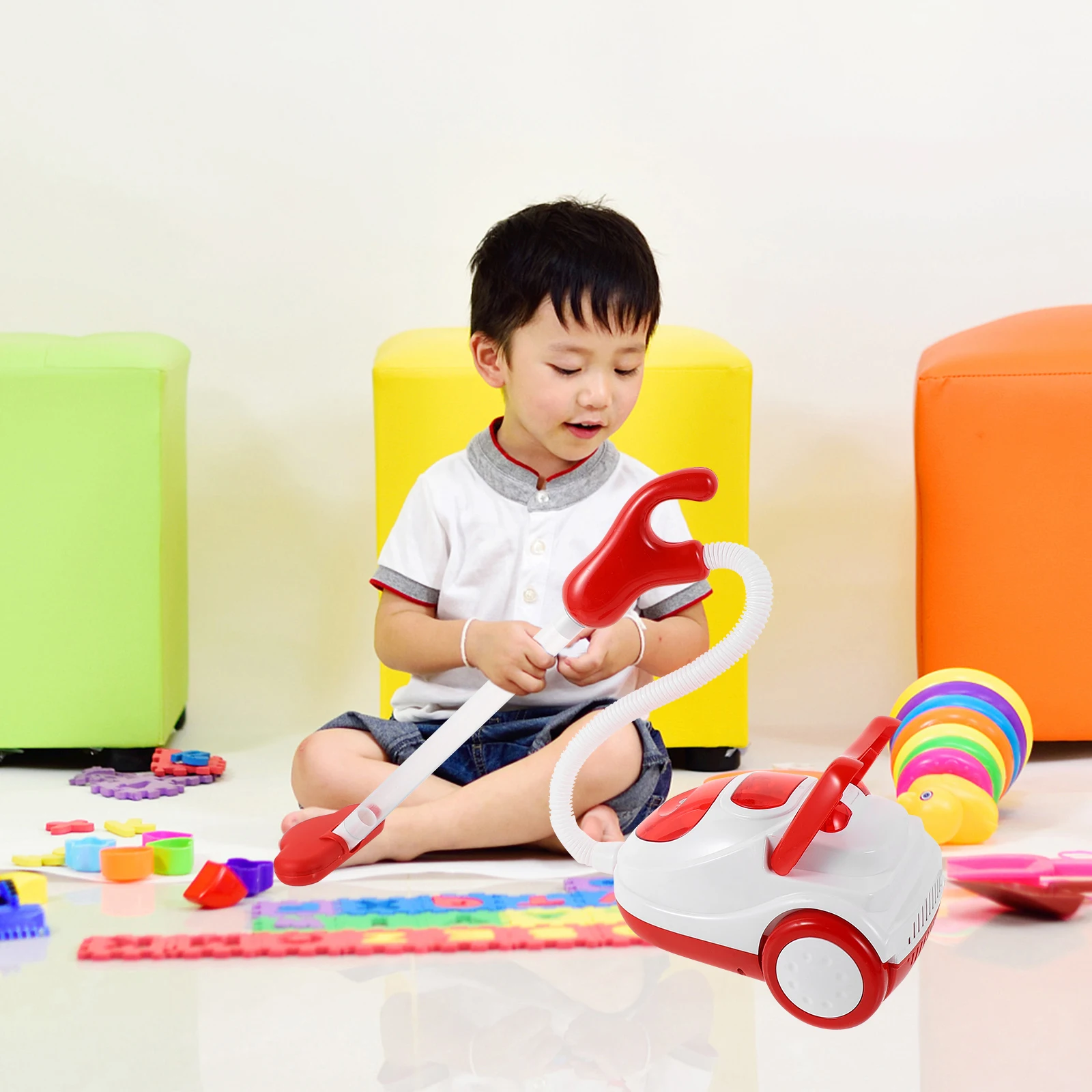 

Simulation Vacuum Cleaner Toy Plastic Miniature Dust Catcher Play House Toy Stylish Shape Safe Smooth Surface On Ability