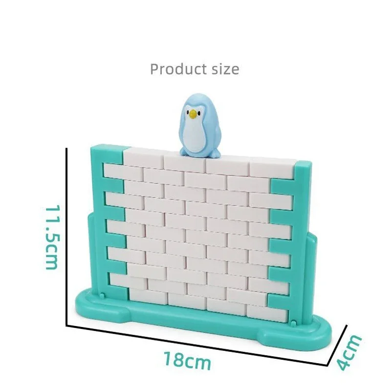 Penguin wall-breaking building blocks children educational thinking training toys parent-child two-person interactive fun games