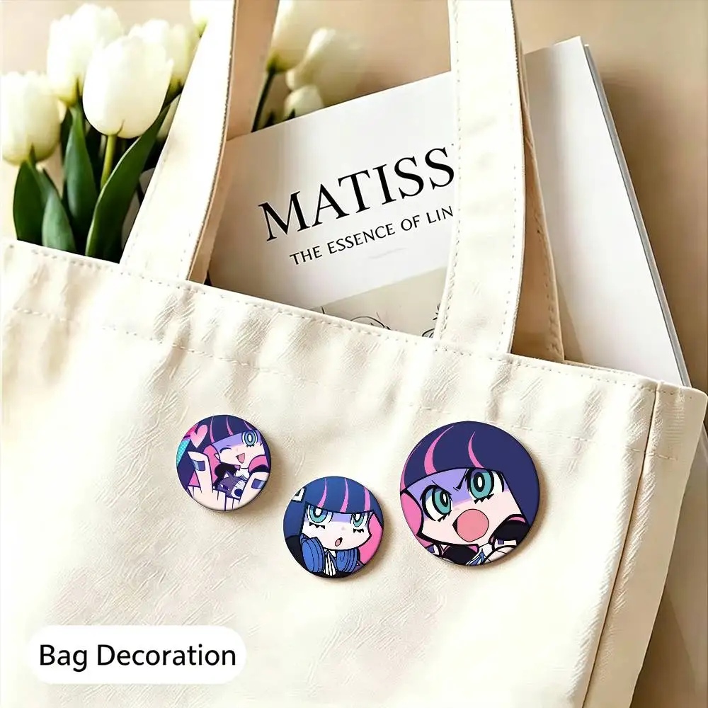 Panty S-Stocking  Enamel Pin Tinplate Round Brooch Cosplay Nijigen Otaku Culture Badge 25mm 32mm 44mm 58mm