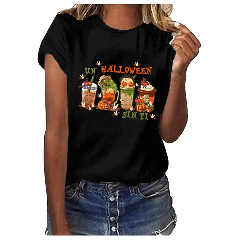 Killer Fall Coffee Halloween Patches for Cloths Heat Transfer Thermal Stickers DIY T shirt Iron on for Women Appliqued #4