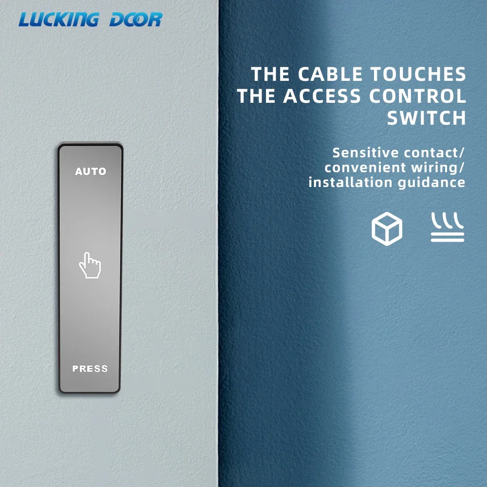 Botão de saída interruptor abridor de porta interruptor de liberação para porta automática fechadura elétrica porta deslizante espelho botão de vidro