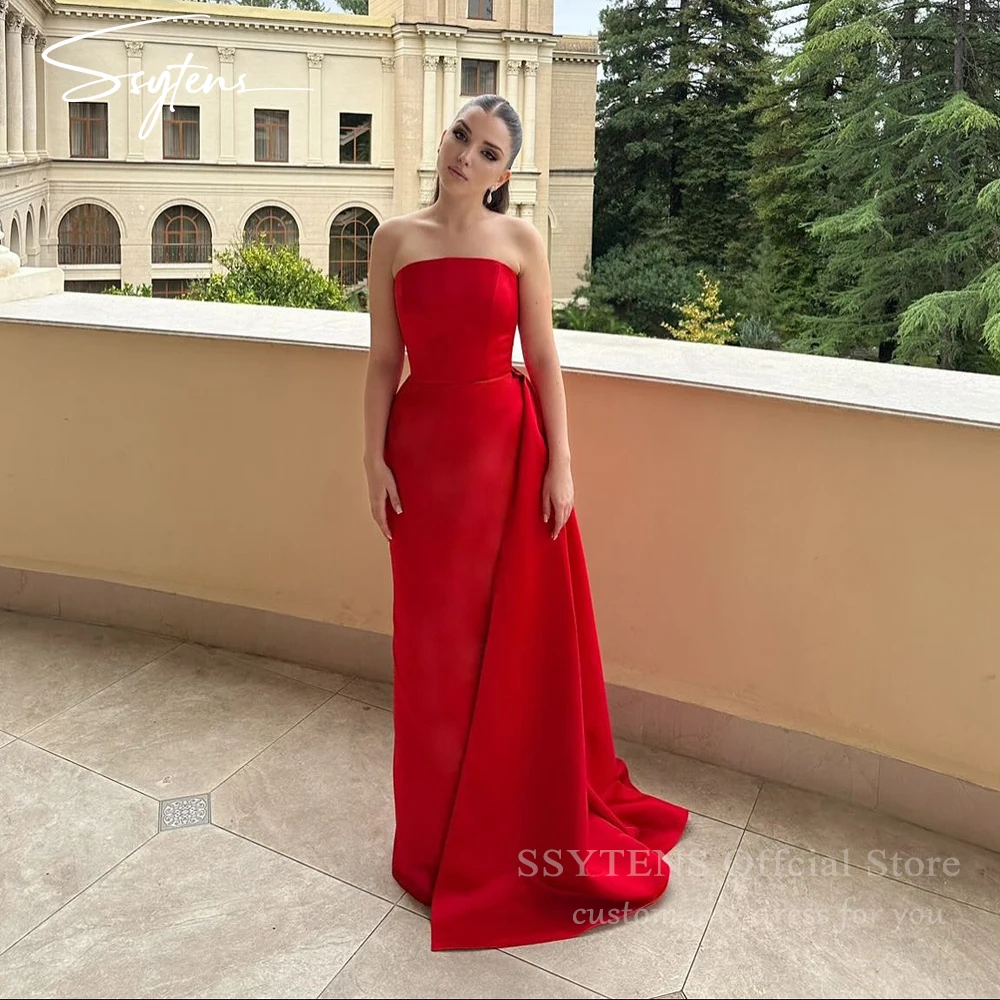 

SSYTENS Saudi Arabic Strapless Party Dresses Draped Train Prom Dress For Special Event Mermaid Evening Dresses 2026 Customized