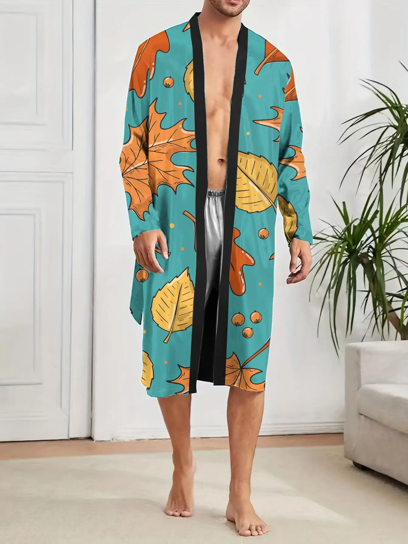 1pcs Men's Robes 2026 Spring/Summer Breathable Robe man Bathrobe Robes Sleepwear Men's bathrobe Graphic 3D Printed
