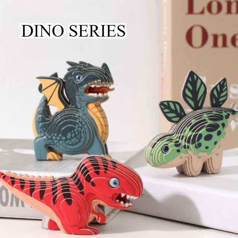 لغز حيوانات ثلاثي الأبعاد للأطفال - مصنوعات ورقية على شكل ديناصور أوشن سفاري يمكنك صنعها بنفسك، لعبة تعليمية لأنشطة التعلم في مرحلة ما قبل المدرسة #2