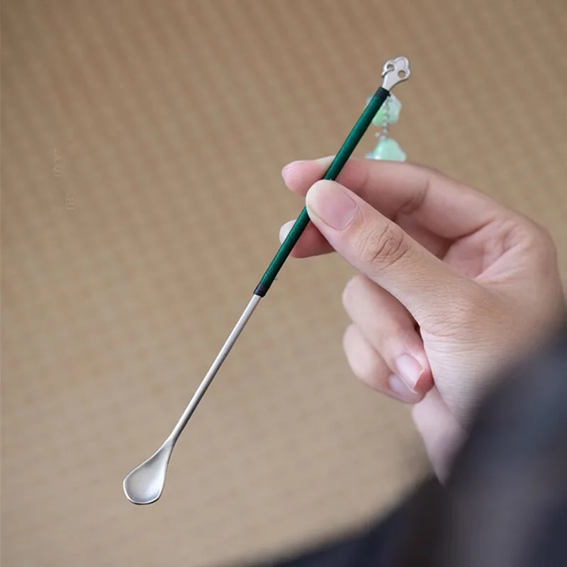 1PC Chinese Tea Spoon Alloy Tea Shovel Household Teaspoons Tea Ceremony Six Gentlemen Portable Travel Teaware Accessories