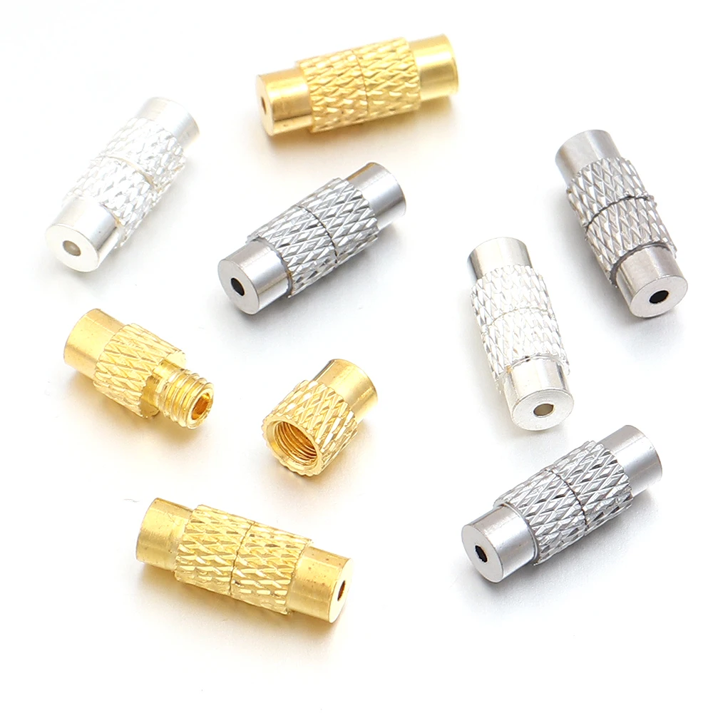 10pcs Brass Screw Clasp Closure Fastener Lock Cord End Cap Connector For DIY Bracelet Necklace Jewelry Making Supply Accessories