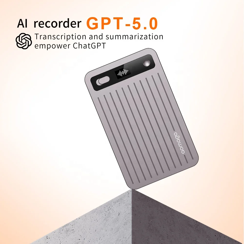 Ultra Slim 64GB AI Notes Voice Recorder W/Case AI Smart Digital Voice Recorder with App Audio Recording Magnetic for Meetings