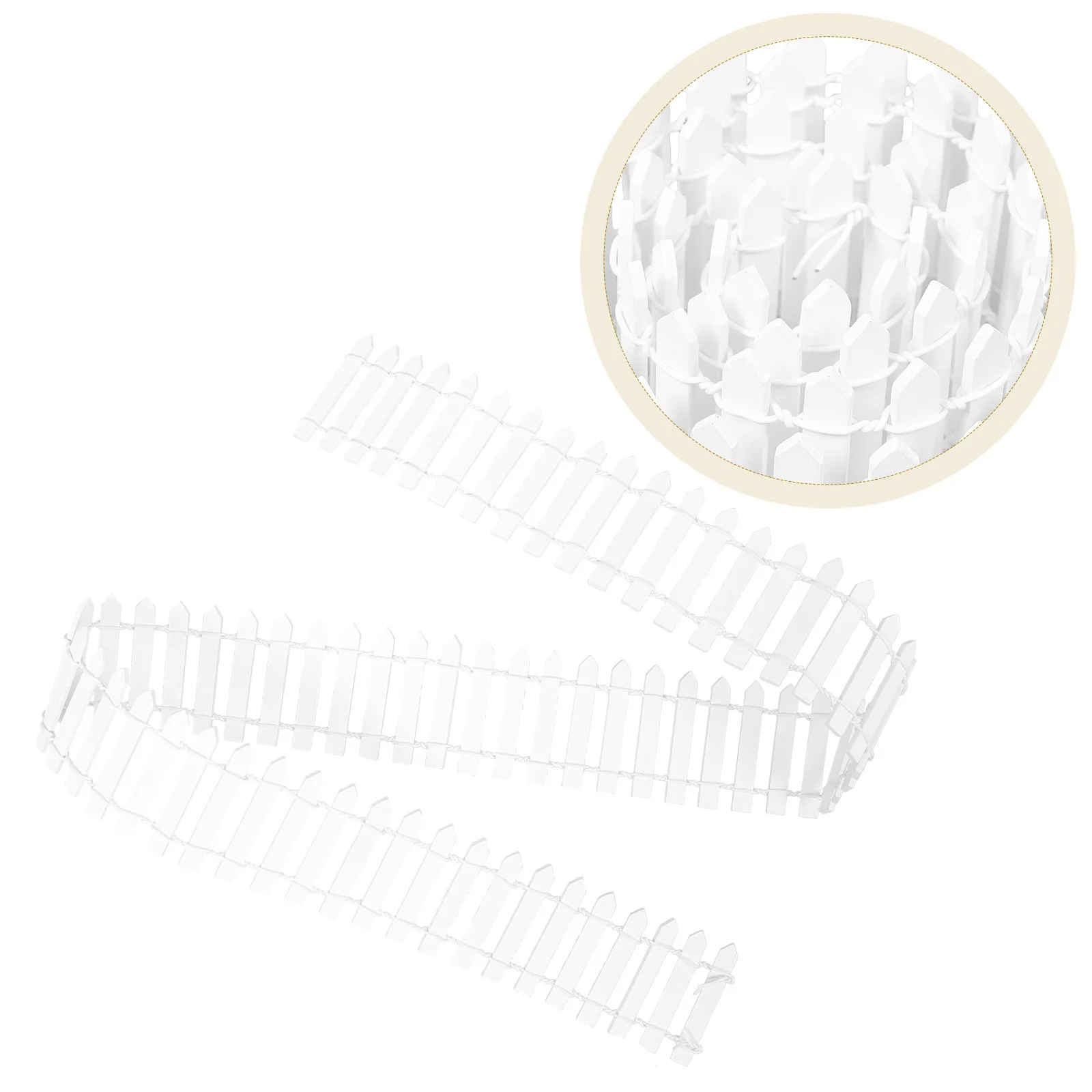 

4Pcs White Miniature Garden Fence Plastic Picket Fence Outdoor Decorative Border Fairy Bonsai Border Fencing Mini Garden Chairs