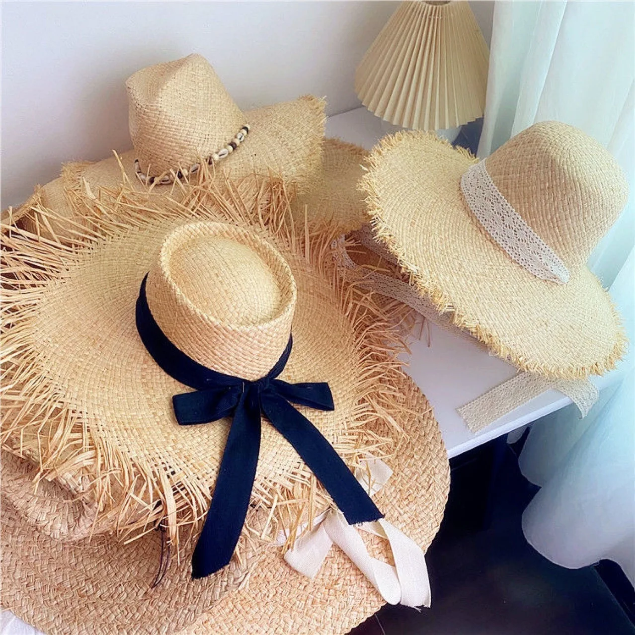 Set Straw Hat and Bag Set Gold Chain Bag Hat Set Ladies Leather Bag Tote Church Fedora Party Jazz Straw Hat