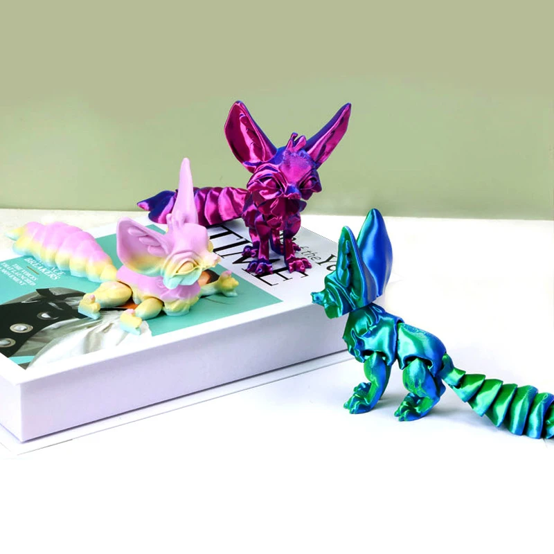 

New 3D Printed Fox Toy Model Articulated Movable Ornament Toy Creative Fun Fox Model Desktop Office Decorations Birthday Gifts