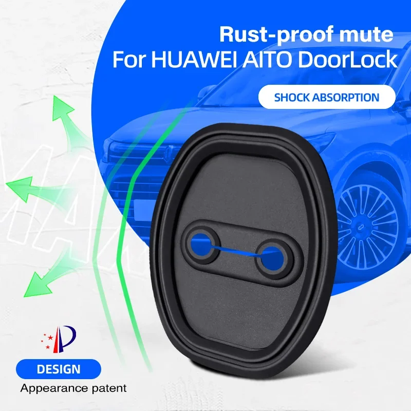Door Lock Cover Applicable To Aito M5 M7 M9 Seres Sf5, Silicone Rust-Proof Mute Protector, Shock Absorption, 4Pcs Set