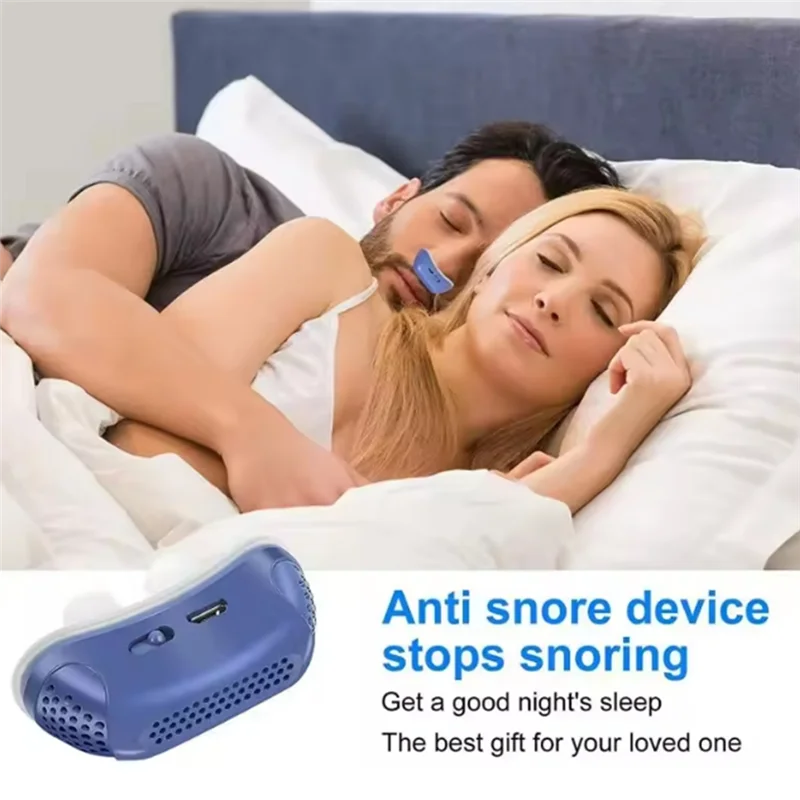 Elektryczny przyrząd przeciw chrapaniu LITE-Snore z niestandardowymi ustawieniami prędkości nawiewu - Niebieskie rozwiązanie na chrapanie