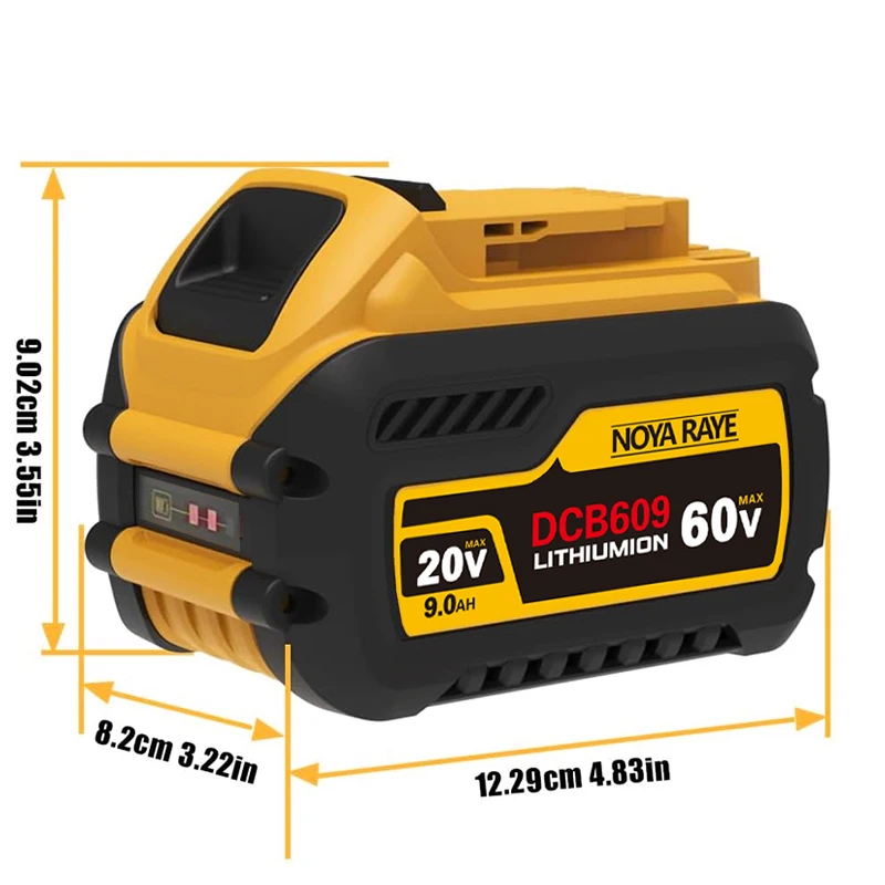 Baterie 60V 9000mAh pro Dewalt DCB609 Náhradní lithium-iontová baterie DCB200 DCB205 DCB606 DCB206 DCB209 DCB182 Baterie pro elektrické nářadí - náhled 5