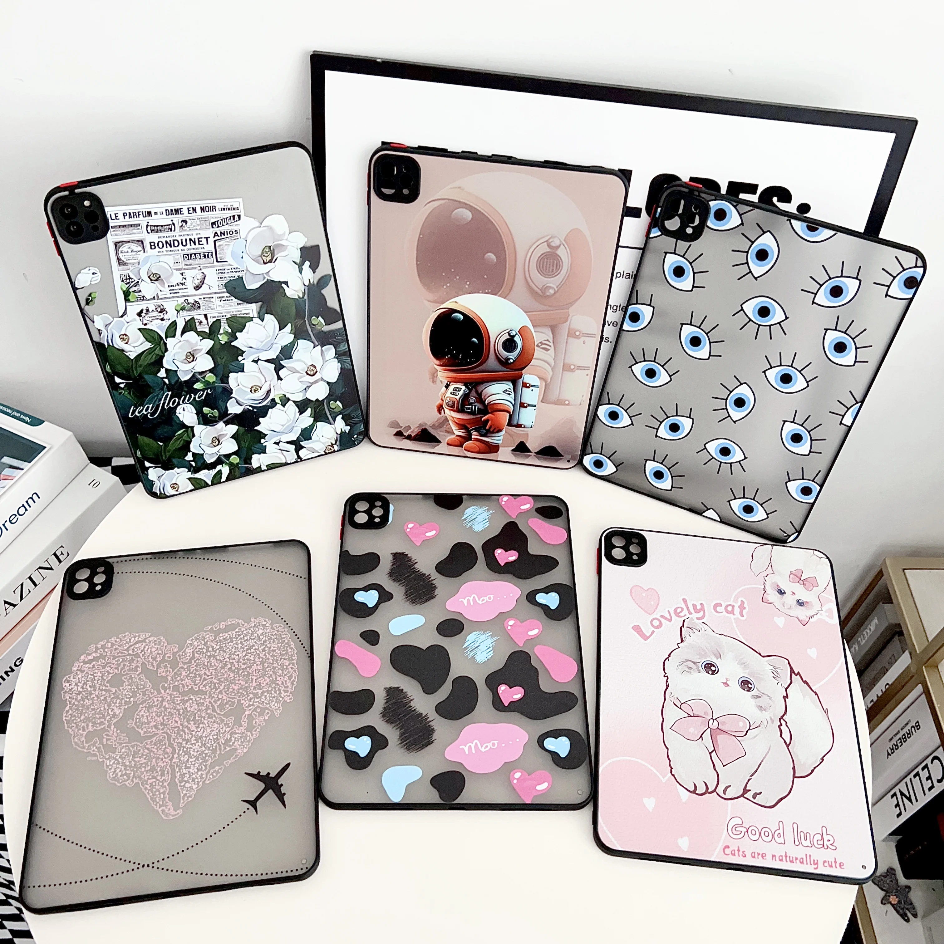 

Flowers/Cats Cases For IPAD MINI 1/2/3 7.9" PC+TPU Cover Tablet Shell For IPAD 10.2 2019/2020/2021 7th 8th 9th