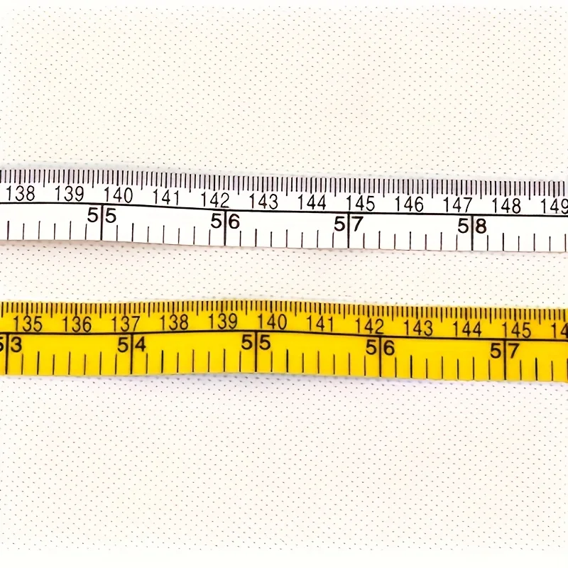 1pc Soft Measuring Tape, 60-Inch Flexible Canvas Sewing Ruler, Dual System Soft Scale, Body Measurement Tool, Purple and Yellow