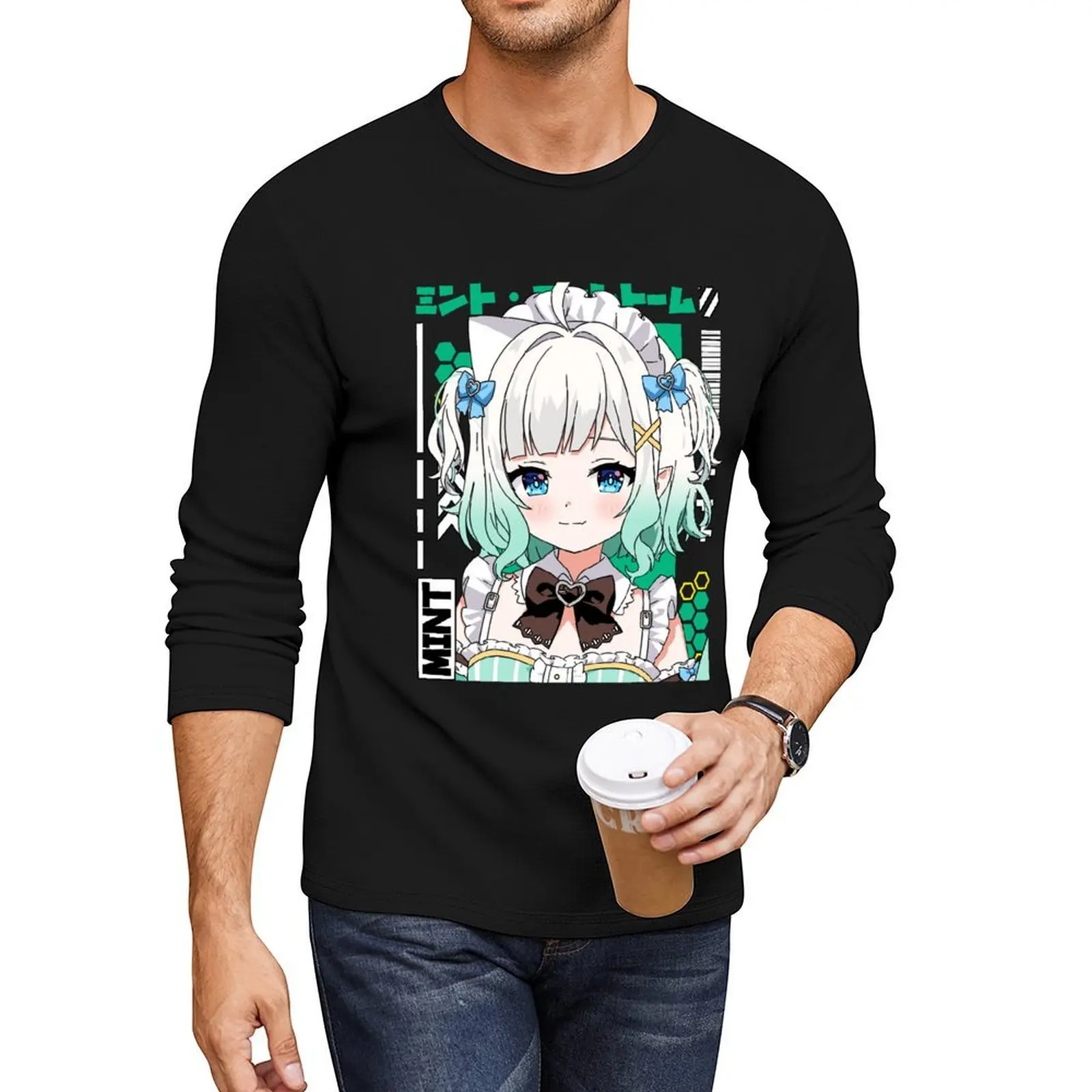 

Ghost Maid Mint Fantome Smug Long T-Shirt plus size tops graphic t shirts sweat shirt cute tops t shirts for men graphic