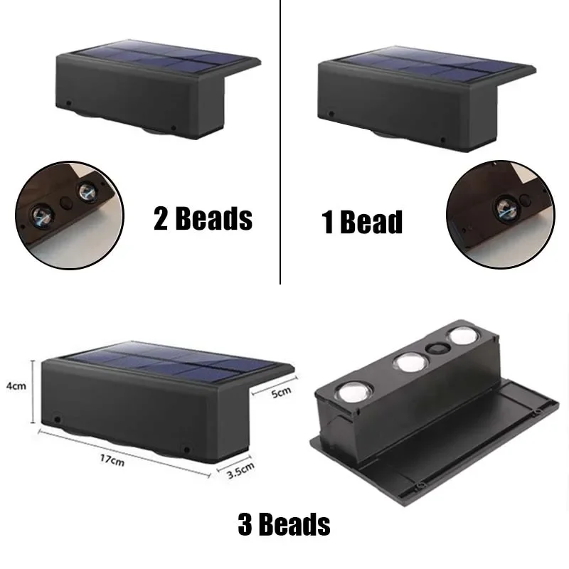 1/2/6 Pcs Outdoor Solar Wall Light Waterproof Fence Lamp Ultra Strong Spotlight Illumination for Garden Fence or Exterior Wall image 2