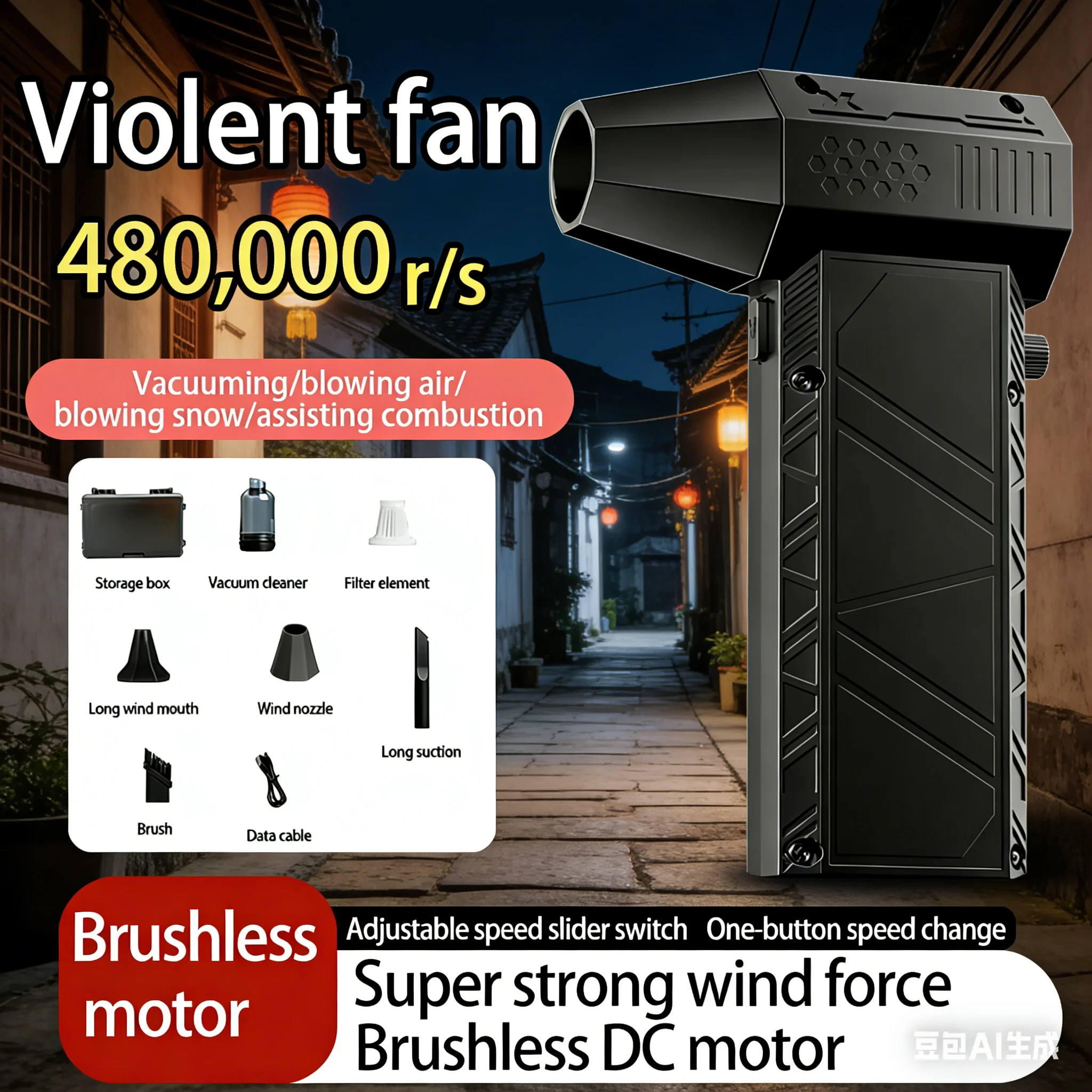 

Турбовентилятор Violent Fan X6: Мощный воздуходув, высокопроизводительный канальный вентилятор, мини-турбовентилятор, мощный ветер, многофункциональное использование