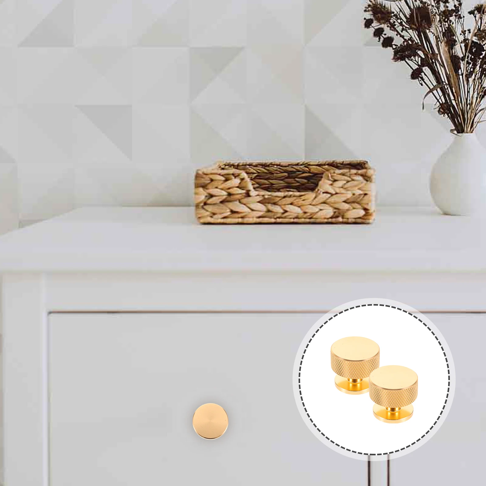 

2pcs Round Drawer Knobs Cabinet Handles Stainless Steel Modern Simple Design Easy Install Home Kitchen Wardrobe Closet Door