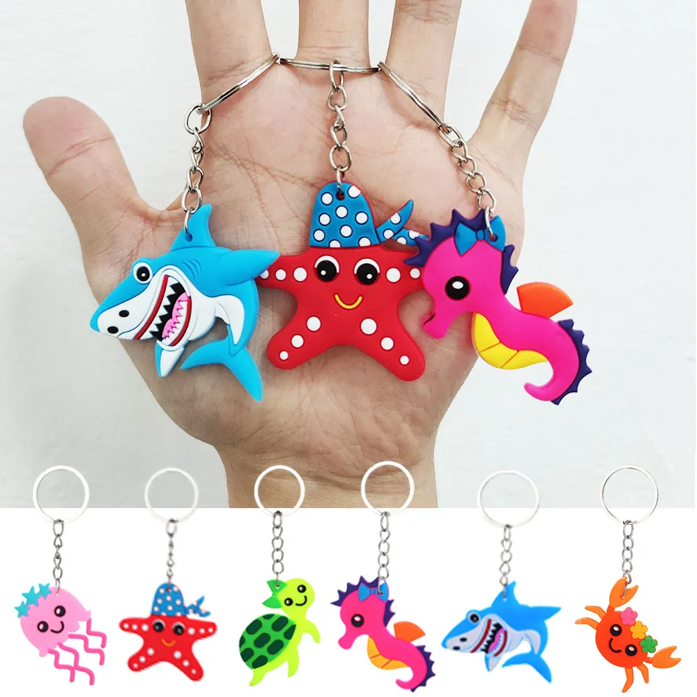 Sea Animal Decoration Rings Slap Bracelet Rubber Bracelet Keychain Toy Gifts Under The Sea Party Supplies Children Favors Gifts