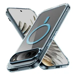 Transparent Magnetic Case For Google Pixel 9 Pro XL 9Pro 8 8A For Magsafe Wireless Charging Shockproof Back Phone Clear Cover