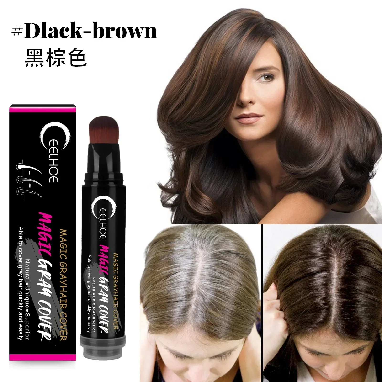 

20ml wig dye pen hairdressing salon supplies glue pen color coffee dark brown black hair dye pen root color touch up lace wig