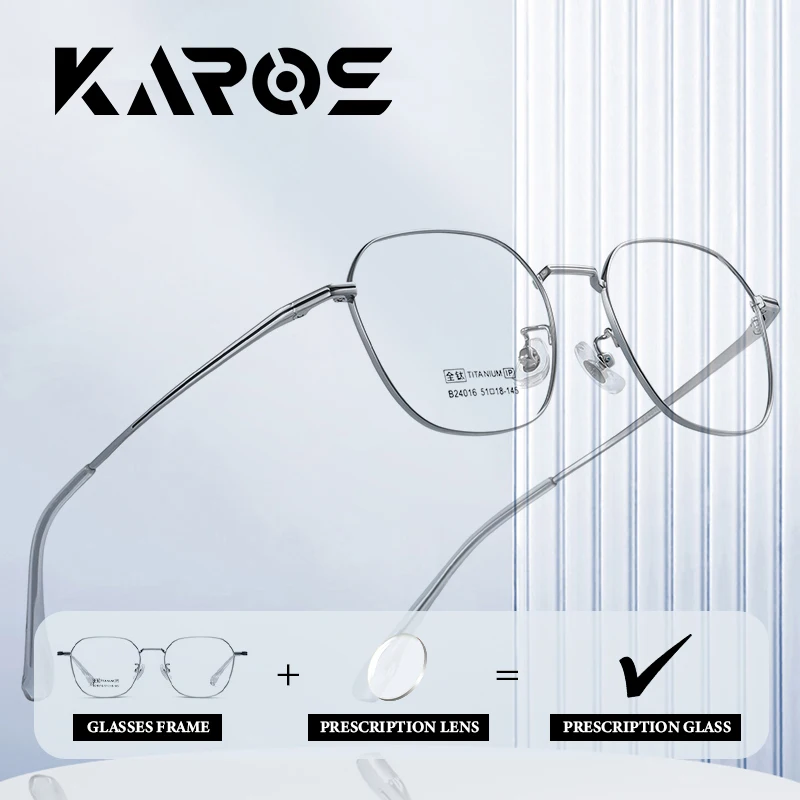 

Modern Round Pure Titanium Frame Prescription Glasses for Myopia with Blue Light Blocking and Progressive Lens Options
