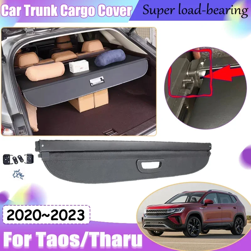 For Volkswagen Taos Tharu VW 2020 2021 2022 2023 Car Rear Trunk Curtain Covers Rear Rack Partition Auto Accessories