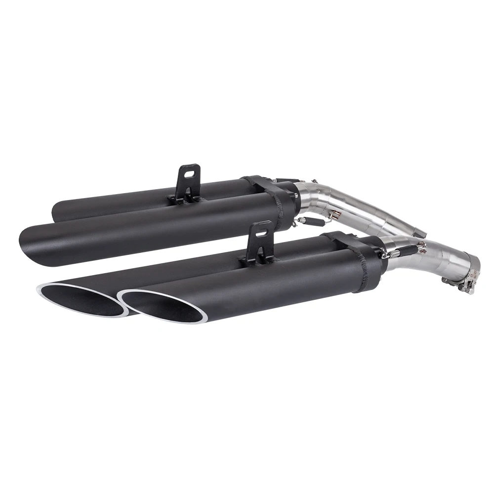 Slip On For R1 Full System Exhaust Muffler Middle Pipe For YZF-R1 YZF R1 Stainless steel double hole Exhaust Pipe 2004-2006