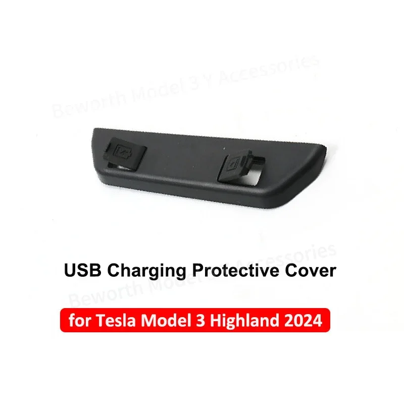 Per Tesla nuovo modello 3 + Highland 2024 presa d\'aria posteriore copertura protettiva USB TPE rete antipolvere protettiva Anti blocco accessori Auto